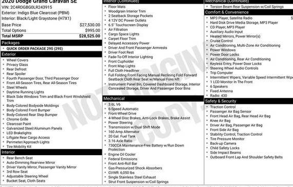 DODGE GRAND CARAVAN 2020 2C4RDGBG0LR243915 image